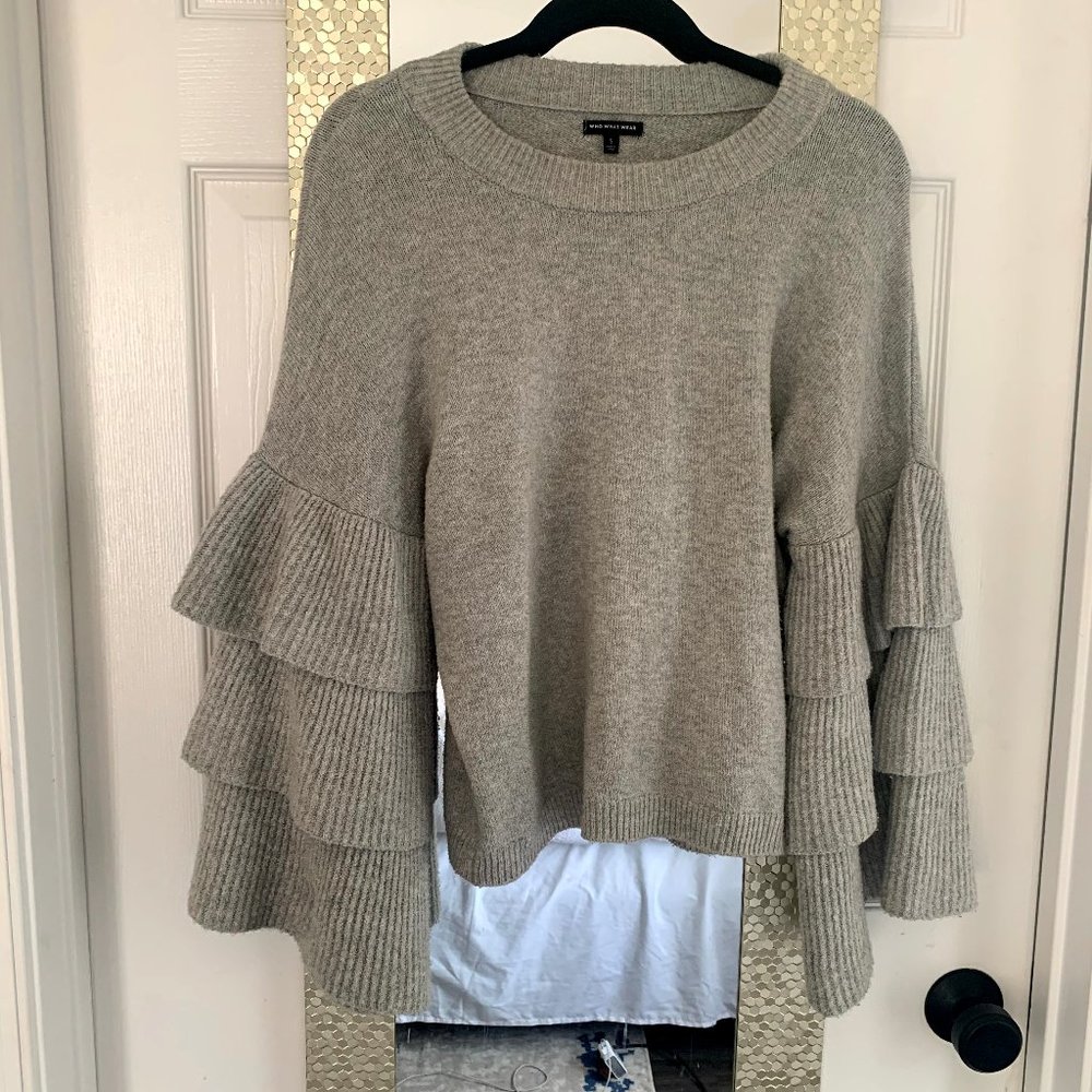 Heather Gray Bell Sleeve Sweater